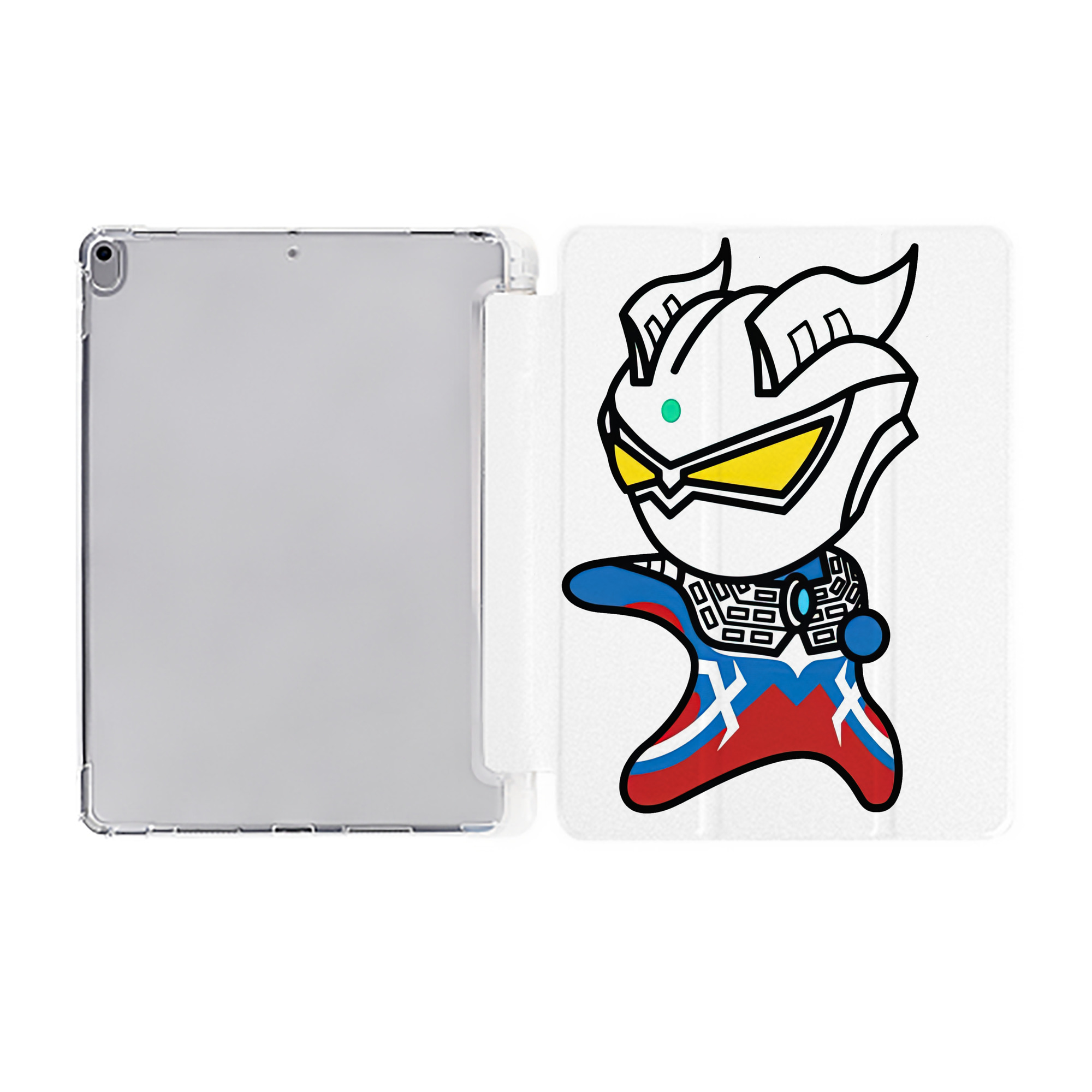 （画像用） ウルトラマン Ultraman IPad ケース ペン収納付き 三つ折りスタンド PUレザー×シリコン 対応機種9.5/10.5/10.9インチ